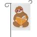 SKYSONIC Garden Flag Sloth in Red Glasses Reading Double-Sided Printed House Sports Flag-12x18(in)-Polyester Decorative Flags for Courtyard Garden Flowerpot