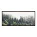 Kate and Laurel Sylvie Lush Green Forest On A Foggy Day Framed Canvas Wall Art by The Creative Bunch Studio 18x40 Brown Decorative Nature Art for Wall