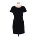 DKNY Casual Dress - Sheath Scoop Neck Short sleeves: Black Print Dresses - Women's Size 6