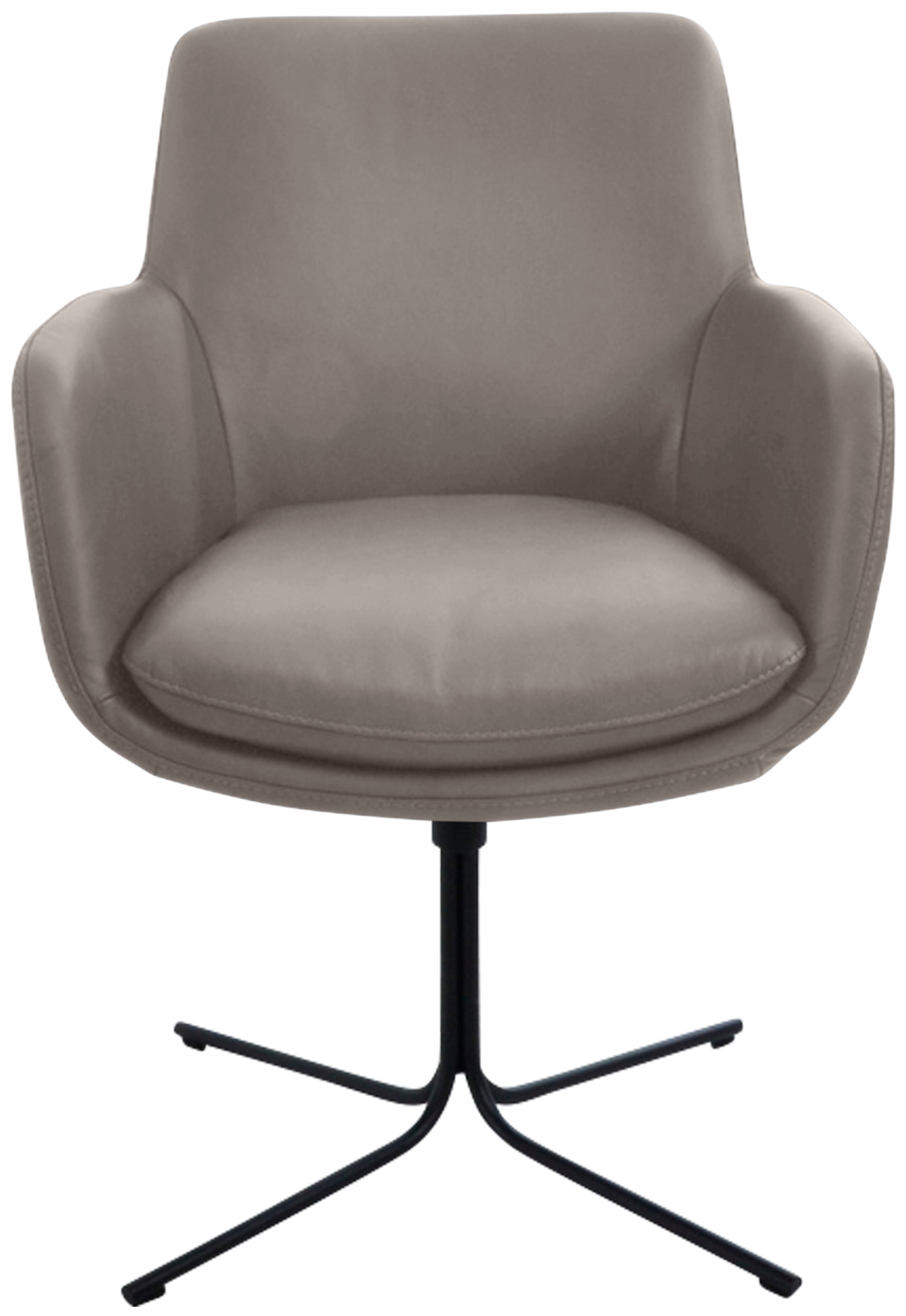 Drehstuhl K+W KOMFORT & WOHNEN "Pego", grau (stahl 85), B:59cm H:84cm T:65cm, Stühle, Drehstuhl Esszimmerstuhl, filigranem 4-Fuß-Gestell in schwarz