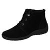 Winterboots WALDLÄUFER "HESNA", Damen, Gr. 4,5 (37,5), schwarz, Veloursleder, unifarben, sportlich, Schuhe, Stiefelette, Schnürboots in Komfortweite H = sehr weit