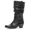 Stiefel GABOR, Damen, Gr. 37, Normalschaft, schwarz, Kalbsleder, unifarben, klassisch, Schuhe, mit Raffungen am slouchy Schaft