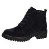 Schnürboots WALDLÄUFER "H-LUISE", Damen, Gr. 4,5 (37,5), blau (nachtblau), Veloursleder, unifarben, elegant, Schuhe, Stiefelette, Blockabsatz, in bequemer Schuhweite G (= weit)