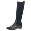 Stiefel CAPRICE, Damen, Gr. 41, XS-Schaft, blau (dunkelblau), Leder, Textil, elegant, Schuhe, Blockabsatz, Langschaftstiefel, Businessstiefel, bequeme Weite