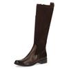Stiefel CAPRICE, Damen, Gr. 36, XS-Schaft, braun (dunkelbraun), Leder, Textil, elegant, Schuhe, Blockabsatz, Langschaftstiefel, Businessstiefel, bequeme Weite
