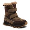 Winterstiefel BISGAARD "bisgaard eddie tex", Kinder, Gr. 26, schwarz (khaki, schwarz), Textil, Leder, sportlich, Schuhe, Snowboots, Klettstiefel, Outdoor Schuh mit TEX-Membrane