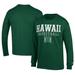 Men's Champion Green Hawaii Rainbow Warriors Icon Logo Basketball Jersey Long Sleeve T-Shirt