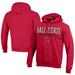 Men's Champion Cardinal Ball State Cardinals Stacked Logo Volleyball Eco Powerblend Pullover Hoodie