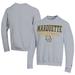 Men's Champion Gray Marquette Golden Eagles Stacked Logo Volleyball Eco Powerblend Pullover Sweatshirt