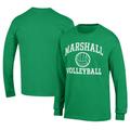 Men's Champion Kelly Green Marshall Thundering Herd Stacked Logo Volleyball Jersey Long Sleeve T-Shirt