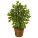 Nearly Natural 9915 18â€� Mini Ficus Artificial Tree in Basket