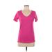 Nike Active T-Shirt: Pink Solid Activewear - Women's Size Medium