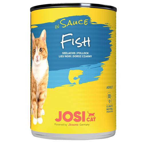 12x 415g JosiCat in Soße Fisch Katzenfutter nass