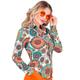 WIDMANN MILANO PARTY FASHION - 60er Jahre Bluse für Damen, Hippie, Reggae, Flower Power, Disco Fever, Schlagermove