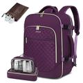 LOVEVOOK Travel Backpack Cabin Size for Women, 40L Carry On Backpacks For Airplanes, Large Travel Rucksack, Flight Approved Hand Luggage Backpack, Water-Resistant Bags Fit 17.3inch Laptop, Purple