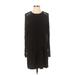 Jolie Vagabonde Casual Dress - Shift Crew Neck Long sleeves: Black Print Dresses - Women's Size 1