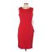 Marina Casual Dress - Sheath Scoop Neck Sleeveless: Red Print Dresses - Women's Size 10