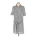 Bailey 44 Casual Dress - Shirtdress Collared Short sleeves: Gray Print Dresses - Women's Size X-Small