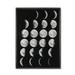 Sonder Living Coup & Co 'Silver Leaf Phases of the Moon' Framed Graphic Art Print Glass, in Black/Gray/White | 30.5 H x 22.5 W x 1 D in | Wayfair