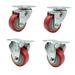 Service Caster 4 Piece Polyurethane Wheel Swivel Top Plate Caster Set w/ 2 Rigid, Metal | 8 H x 8 W x 8 D in | Wayfair SCC-20S314-PPUB-RED-2-R314-2