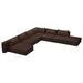 Seasonal Living Fizz 271" Wide Left Hand Facing Patio Sectional w/ Cushions Wood in Brown | 28 H x 271 W x 72 D in | Wayfair