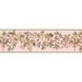 Fleur De Lis Living Klassen Painted Floral 15' L x 6.5" W Wallpaper Border Vinyl in Pink | 6.75" W x 180" L | Wayfair