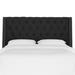 Canora Grey Crosston Upholstered Velvet Wingback Headboard Upholstered in Black | Queen | Wayfair D268938DCB204002A190632E117DAF8E