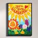 Harriet Bee 'You Are My Sunshine Floral' Painting Print on Wrapped Canvas in Green/Orange/Pink | 41.75 H x 31.75 W x 1 D in | Wayfair