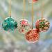 The Holiday Aisle® 4 Piece Christmas Handmade Ball Ornament Set Ceramic/Porcelain in Blue/Red | 2.1 H x 2.1 W x 2.1 D in | Wayfair 215357