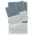 Sand & Stable™ Valentina 3 Piece Turkish Cotton Cream Lace Embellished Towel Set Terry Cloth/Turkish Cotton in Green/Blue | 27 W in | Wayfair