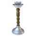 Charlton Home® Handmade Silver Color Coated Iron & Wood Traditional Pillar Inches Candle Holder 011AB2020 in Gray/Brown | Wayfair