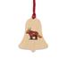 The Holiday Aisle® Fire Bull Wooden Holiday Shaped Ornament Wood in Brown/Orange/Red | 3 H x 3 W x 1 D in | Wayfair