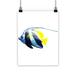 Highland Dunes White Black Fish Stripe Classic Poster Metal in Blue/Yellow | 40 H x 30 W in | Wayfair 45BC57A6930249439C399021C2896646