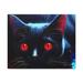 Latitude Run® Black Kitty Stretched - Wrapped Canvas Graphic Art Canvas in Black/Blue/Red | 11 H x 14 W x 2 D in | Wayfair