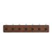 Winston Porter Deans Wall Mounted Solid Pine Wood Storage Rack w/ 7 Hanging Hooks Wood/Metal in Brown | 5.5 H x 34 W x 4 D in | Wayfair