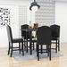 Winston Porter Macenzi 5 - Piece Dining Set, Square Table w/ Bottom Shelf & Matching Chairs /Upholstered in Black | 36 H x 35 W x 35 D in | Wayfair