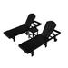 Highland Dunes Darmstadt 77.6" Long Outdoor All-Weather Poly Reclining Chaise Lounge Set Plastic in Black | 37.8 H x 21.1 W x 77.6 D in | Wayfair