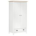 Mogou 2-Door Portable Wardrobe, Wardrobes For Bedroom, Clothes Storage Unit Hill Range White 89x50x170 cm Solid Pine Wood