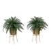 34in. Artificial River Fern Plant in Metal Planter with Stand DIY KIT (Set of 2) - Nearly Natural T4484-S2