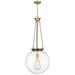 Beacon 17.75" Wide Brushed Brass Pendant With Clear Glass Shade