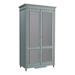 Casa Florentina Louis XVI Armoire with Mirrored Doors - Distressed Blue Gray - Ballard Designs - Ballard Designs