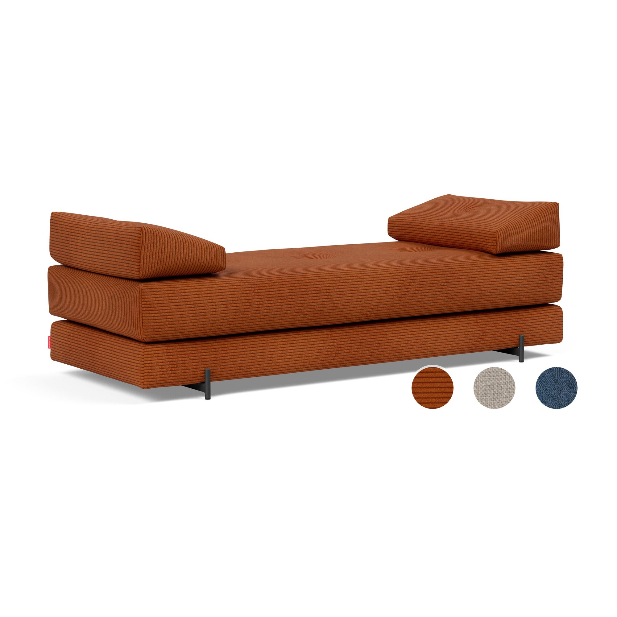 Innovation »Sigmund 595« Daybed Schlafsofa Bezug 595 Corduroy / Füße Metall schwarz matt