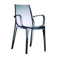 Chaise design en plastique gris transparent