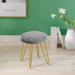 Round Ottoman Upholstered Vanity Chair Velvet Footrest Stool Gray