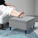 30" Storage Ottoman Tufted Upholstered Square Coffee Table Light Grey