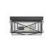 Millennium Lighting Robinson 2 Light Outdoor Flush Mount in Powder Coated Black with Clear Seeded Glass Shades