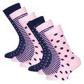EWERS 6er-Pack Kindersocken Punkte/Ringel - 6 Paar Socken für Mädchen mit Punkte/Ringel-Motiven, MADE IN EUROPE, Rosa/Blau, Größe 23-26