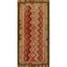 Vegetable Dye Kilim Qashqai Persian Vintage Runner Wool Carpet - 3'9"x 9'7"