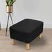Foot Rest Ottoman Rectangle Padded Seat PU Leather Chair Black