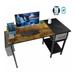 47" Gaming Table Computer Desk with Drawer Brown